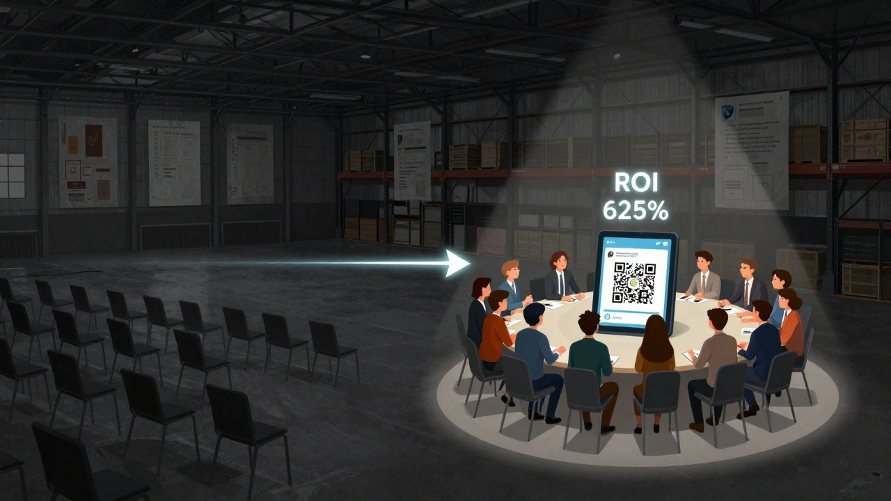 Сравнение пустого зала и живого обсуждения в складе — ROI 625%.