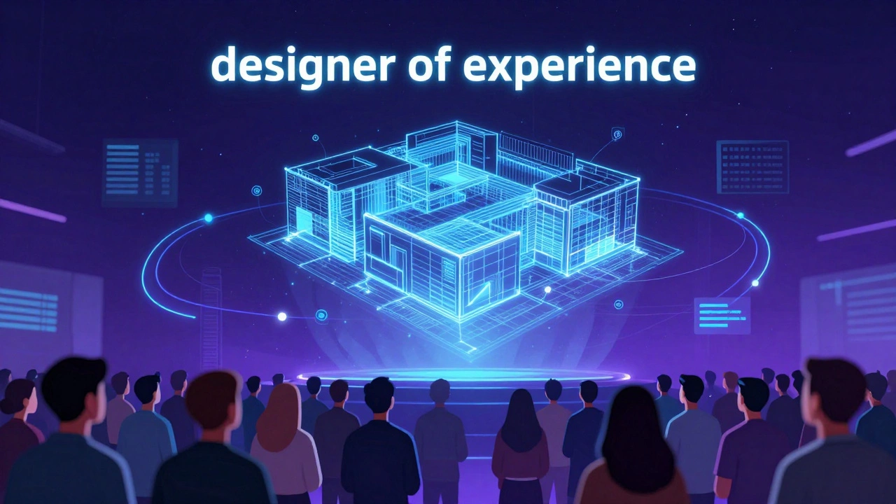 Абстрактная концепция дизайнера опыта: схема события, соединяющая людей с эмоциями.