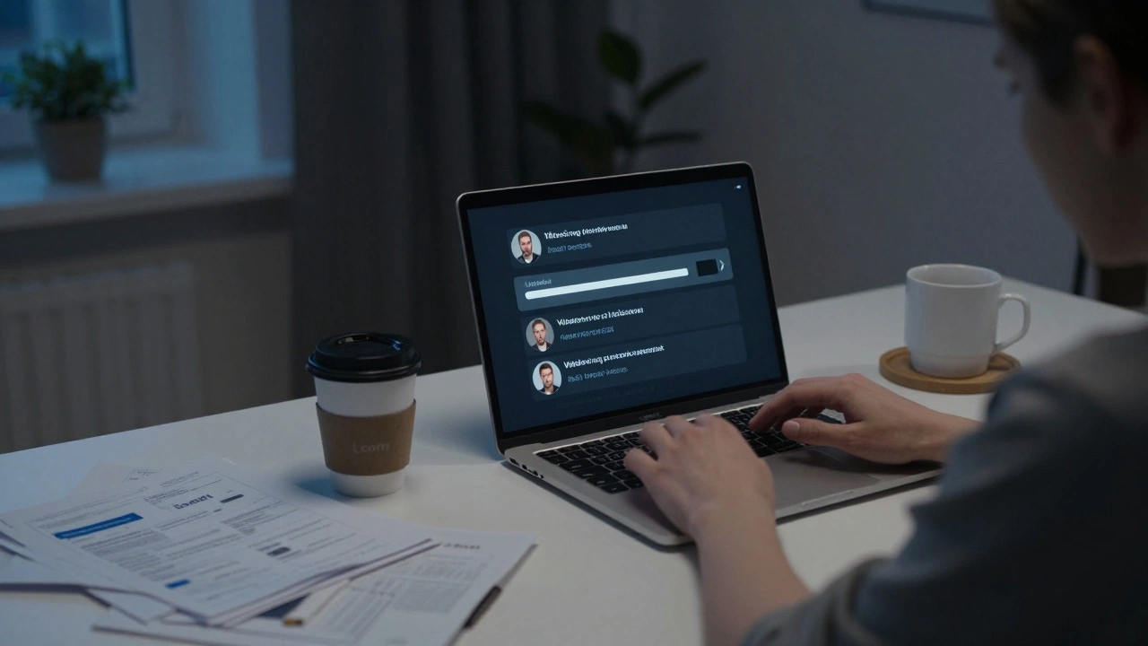 Сотрудник записывает видеообзор проекта в тихом домашнем офисе, на экране виден процесс загрузки в Loom.