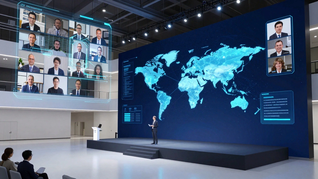 Масштабный гибридный форум с интеграцией физического зала и цифровых интерфейсов